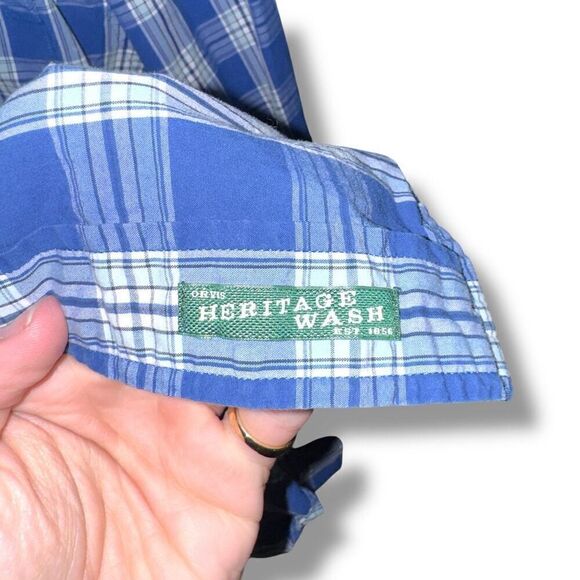 Orvis Heritage Wash Blue & White Active Fit Button Down Shirt Sz L - Picture 4 of 8